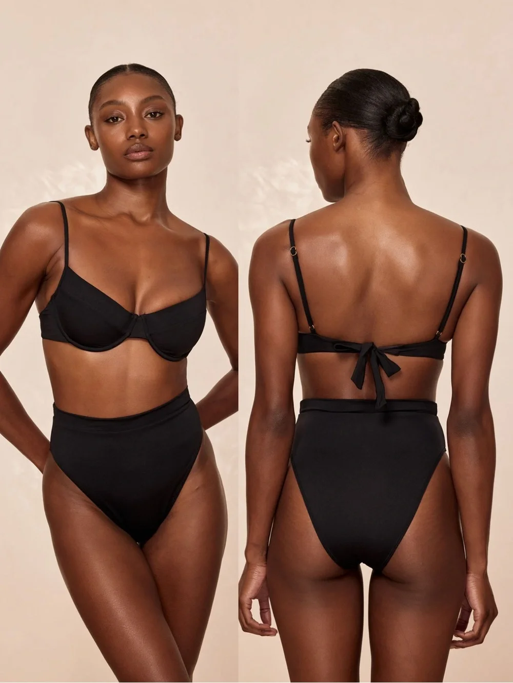 Monday Swimwear MEDIUM Sorrento high waisted swim bikini bottoms in black